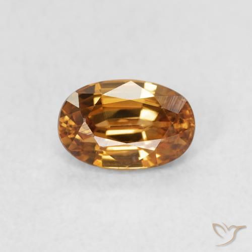 0.82ct 天然 ラストオレンジ ジルコン, 楕円形, VVS