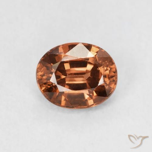 1.05ct 天然 Medium Dark-Orange ジルコン, 楕円形, VVS