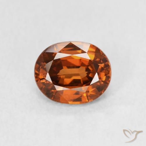 1.01ct 天然 赤みがかったオレンジ ジルコン, 楕円形, VVS