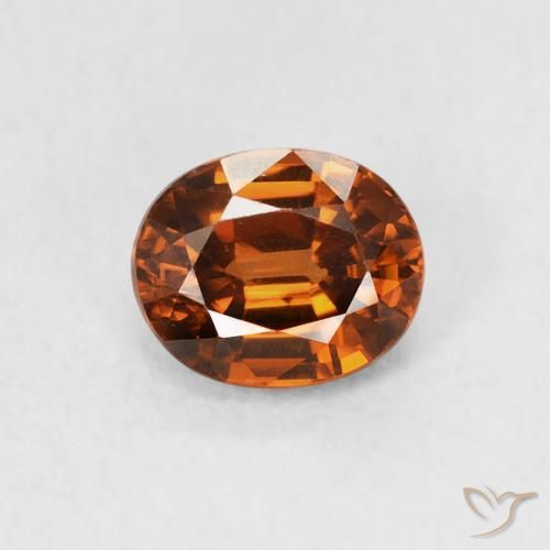 1.03ct 天然 ディープオレンジ ジルコン, 楕円形, VVS