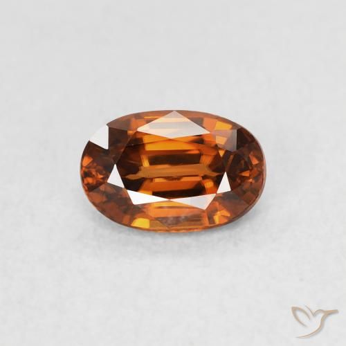 0.78ct 天然 アンバーオレンジ ジルコン, 楕円形, VVS