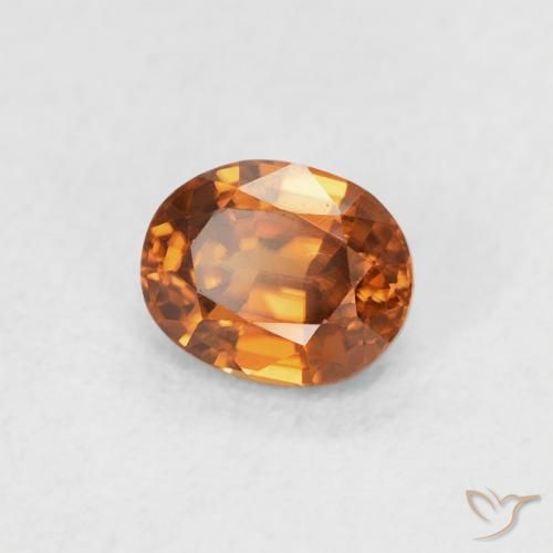 0.67カラットの天然Medium Dark-Orangeジルコン、楕円形、VVS