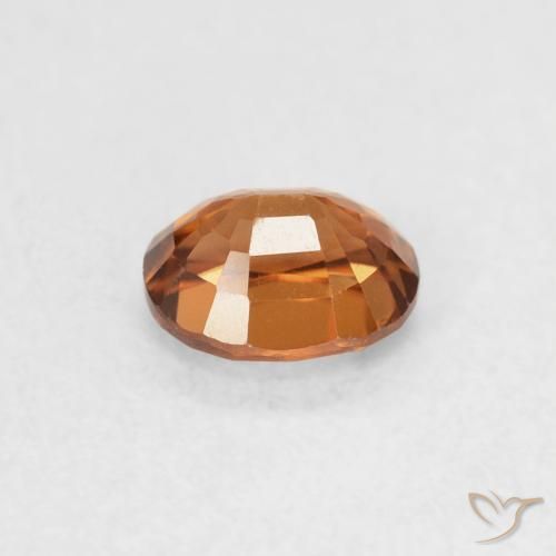 0.67カラットの天然Medium Dark-Orangeジルコン、楕円形、VVS