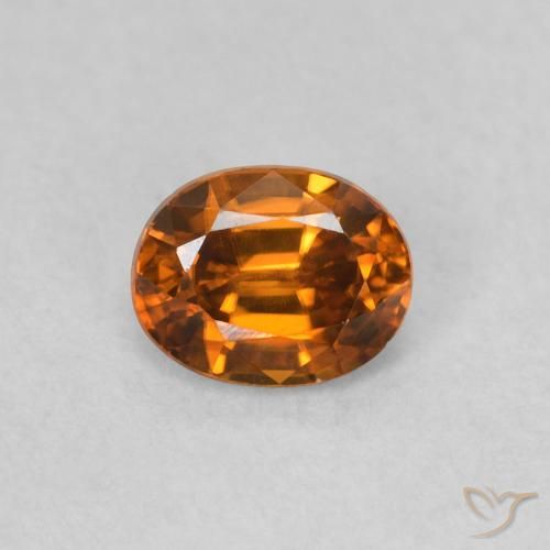 0.62ct 天然 Medium Dark-Orange ジルコン, 楕円形, VVS