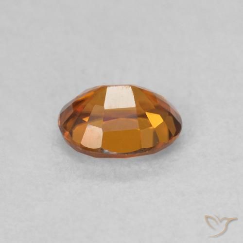 0.62カラットの天然Medium Dark-Orangeジルコン、楕円形、VVS