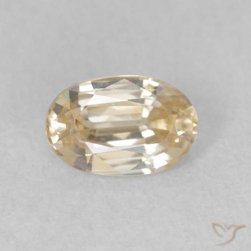 0.74ct 天然 ライトイエロー ジルコン, 楕円形, VVS