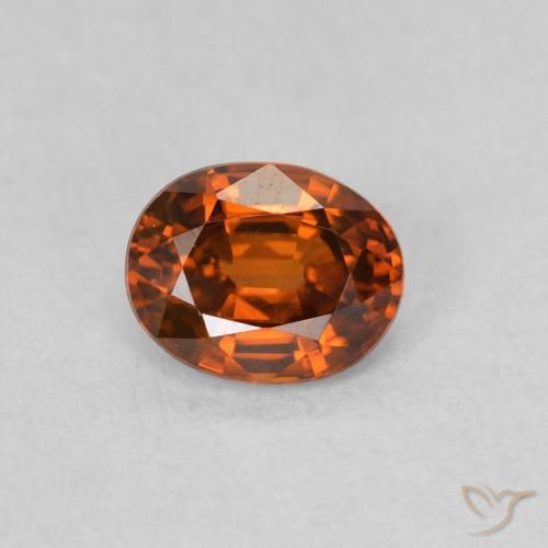 0.62ct 天然 赤みがかったオレンジ ジルコン, 楕円形, VVS