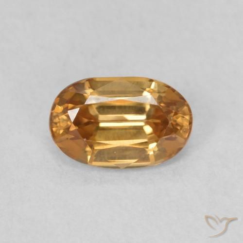 0.66ct 天然 ミディアムオレンジ ジルコン, 楕円形, VVS