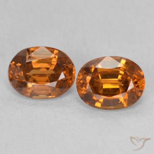 1.27ctw 天然 Medium Dark-Orange ジルコン, 楕円形, VVS-VS