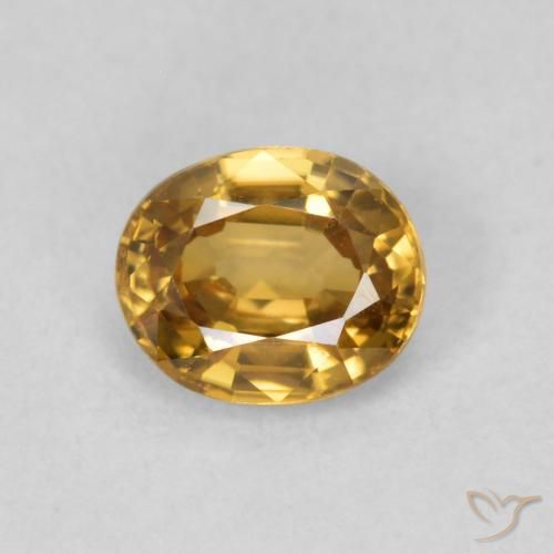 0.96ct 天然 ゴールドブラウン ジルコン, 楕円形, VVS