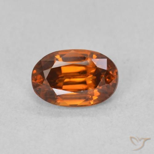 0.84ct 天然 ディープオレンジ ジルコン, 楕円形, VVS