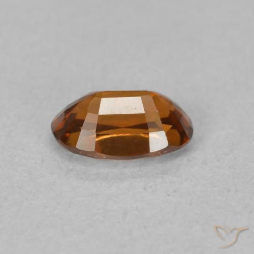 0.78カラットの天然Medium Dark-Orangeジルコン、楕円形、VVS
