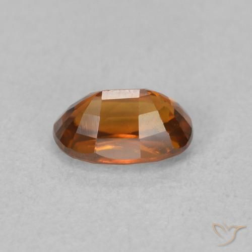 0.89カラットの天然Medium Dark-Orangeジルコン、楕円形、VVS