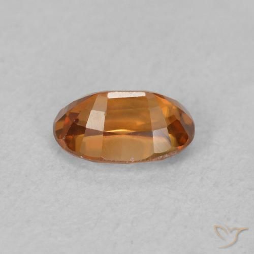 0.81カラットの天然Medium Dark-Orangeジルコン、楕円形、VVS