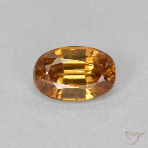 0.84ct 天然 オレンジブラウン ジルコン, 楕円形, VVS