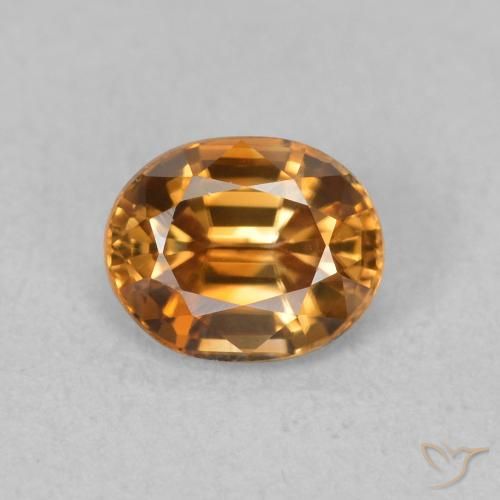 1.03ct 天然 ミディアムオレンジ ジルコン, 楕円形, VVS
