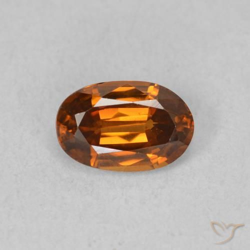 0.68ct 天然 ミディアムオレンジ ジルコン, 楕円形, VVS