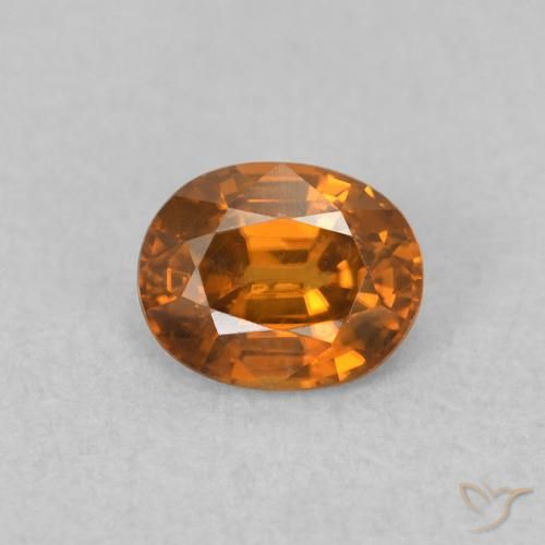 0.65ct 天然 ミディアムオレンジ ジルコン, 楕円形, VVS