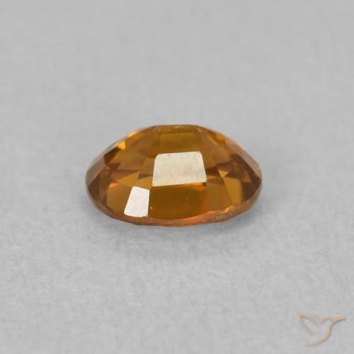 0.65カラットの天然ミディアムオレンジジルコン、楕円形、VVS