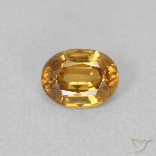 0.55ct 天然 ミディアムゴールド ジルコン, 楕円形, VVS