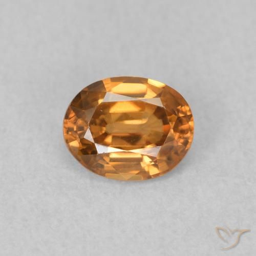 0.61ct 天然 オレンジブラウン ジルコン, 楕円形, VVS