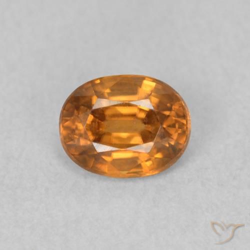 0.64ct 天然 オレンジブラウン ジルコン, 楕円形, VVS