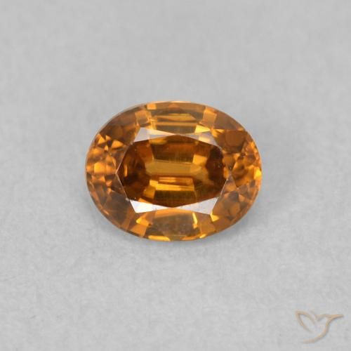 0.57ct 天然 オレンジブラウン ジルコン, 楕円形, VVS