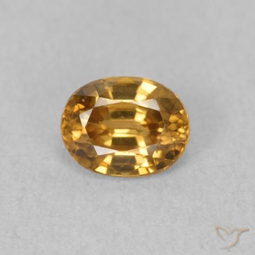 0.65ct 天然 ゴールドブラウン ジルコン, 楕円形, VVS