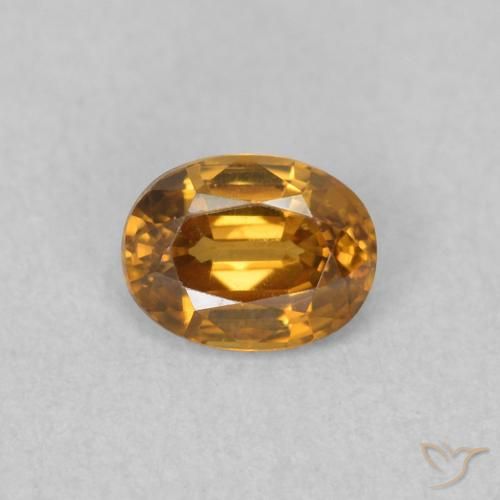 0.61ct 天然 ゴールドブラウン ジルコン, 楕円形, VVS