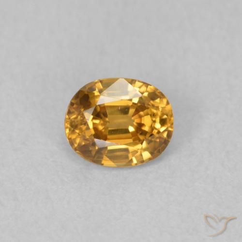 0.66ct 天然 ゴールドブラウン ジルコン, 楕円形, VVS