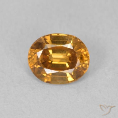 0.96ct 天然 ゴールドブラウン ジルコン, 楕円形, VVS