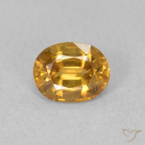 0.91ct 天然 オレンジゴールド ジルコン, 楕円形, VVS