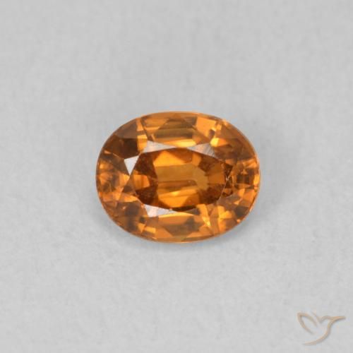 0.65ct 天然 ミディアムオレンジ ジルコン, 楕円形, VVS