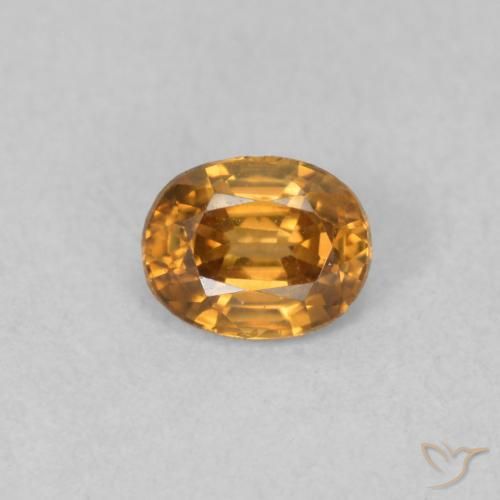 0.66ct 天然 ディープオレンジ ジルコン, 楕円形, VVS