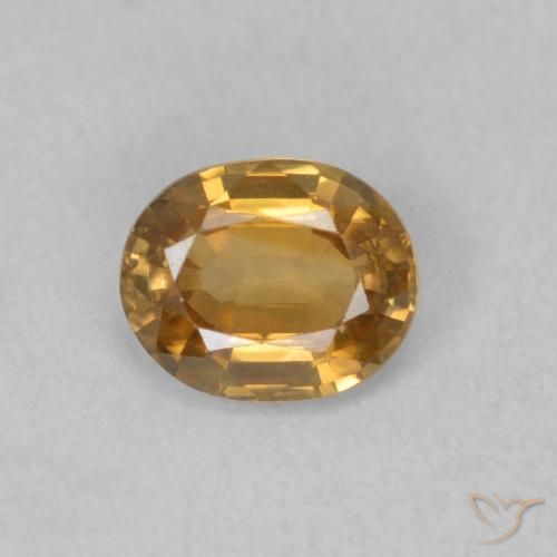 0.87ct 天然 ミディアムゴールド ジルコン, 楕円形, VVS