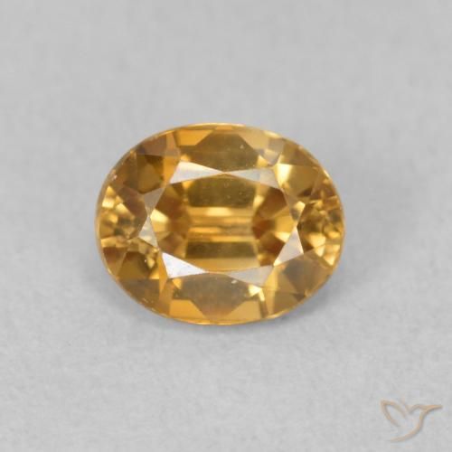 1.16ct 天然 ミディアムゴールド ジルコン, 楕円形, VVS
