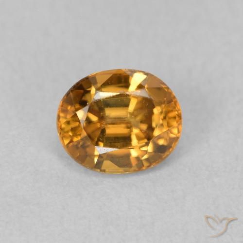 0.99ct 天然 ゴールドブラウン ジルコン, 楕円形, VVS