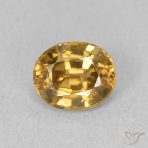1.05ct 天然 ゴールド ジルコン, 楕円形, VVS-VS
