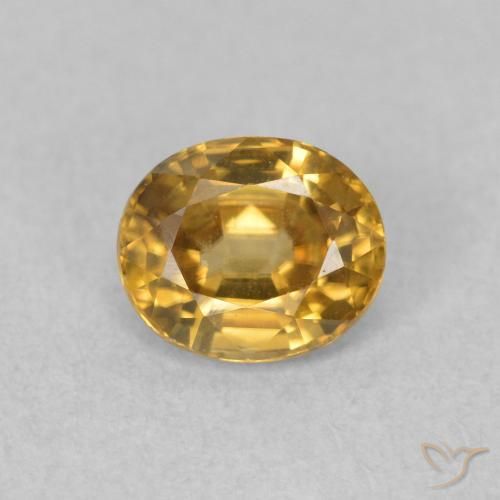 0.92ct 天然 ゴールド ジルコン, 楕円形, VVS-VS