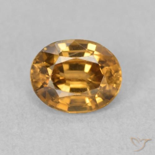 0.97ct 天然 ゴールドブラウン ジルコン, 楕円形, VS