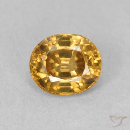 1.11ct 天然 ゴールド ジルコン, 楕円形, VVS-VS