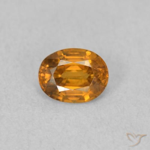 0.59ct 天然 茶色がかったオレンジ ジルコン, 楕円形, VVS-VS