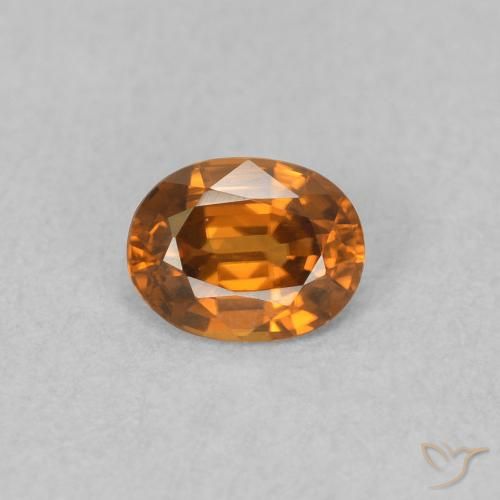 0.59ct 天然 ファイアオレンジ ジルコン, 楕円形, VVS-VS
