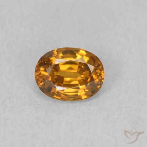 0.63ct 天然 茶色がかったオレンジ ジルコン, 楕円形, VVS-VS