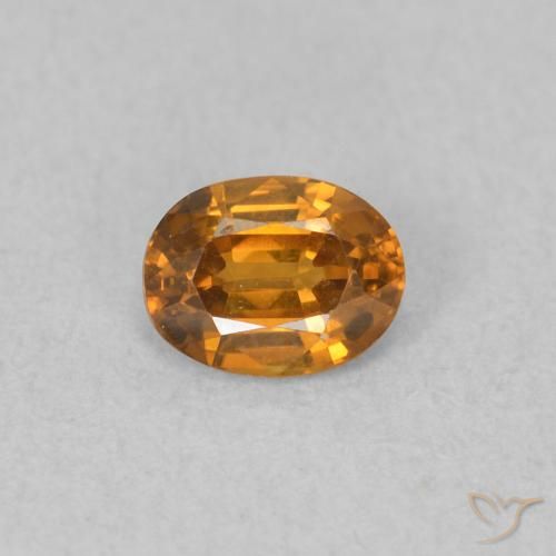 0.58ct 天然 茶色がかったオレンジ ジルコン, 楕円形, VVS-VS