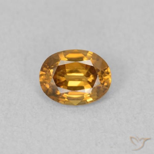 0.58ct 天然 ミディアムオレンジ ジルコン, 楕円形, VVS-VS