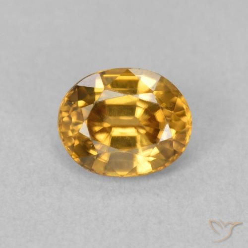 1.01ct 天然 ゴールドブラウン ジルコン, 楕円形, VVS-VS