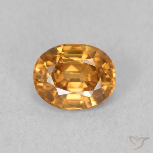 0.62ct 天然 ディープオレンジ ジルコン, 楕円形, VVS