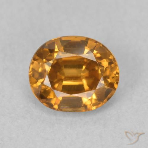 0.96ct 天然 オレンジブラウン ジルコン, 楕円形, VVS