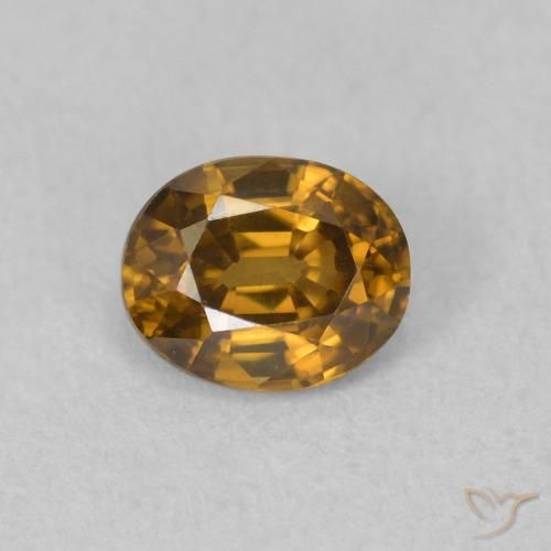 0.62ct 天然 ゴールドブラウン ジルコン, 楕円形, VVS